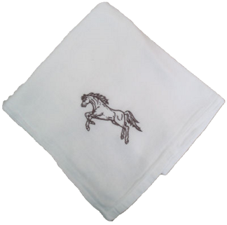 Embroidered Rearing Horse Flour Sack Dish Towel