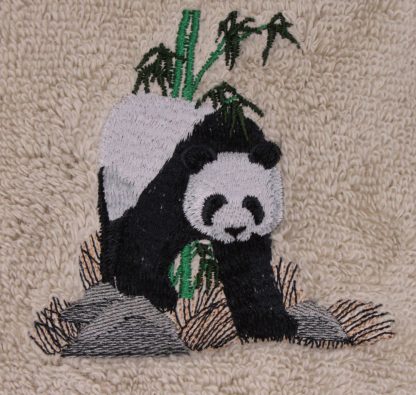 Black & White Panda Embroidered Bath Towels