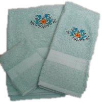 Two Dragons Flowers Bath Towel