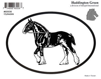 Haddington Green Clydesdale Draft Horse Oval Decal