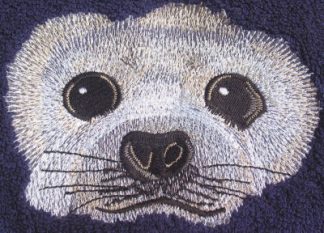 Harp Seal Face Embroidered Fleece Throw – Various Colors