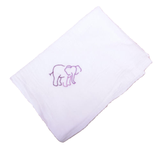 Embroidered Elephant Outline Flour Sack Dish Towel
