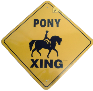 English Pony and Rider Xing Sign