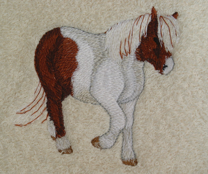 Embroidered Horse Breed Bath Towels