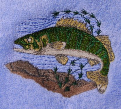 Walleye Fish Embroidered Bath Towels – Wash, Hand, Bath
