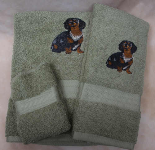 Daschund Dog Towel Set