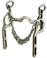 Elbow Military Horse Bit with Low Port Mouth