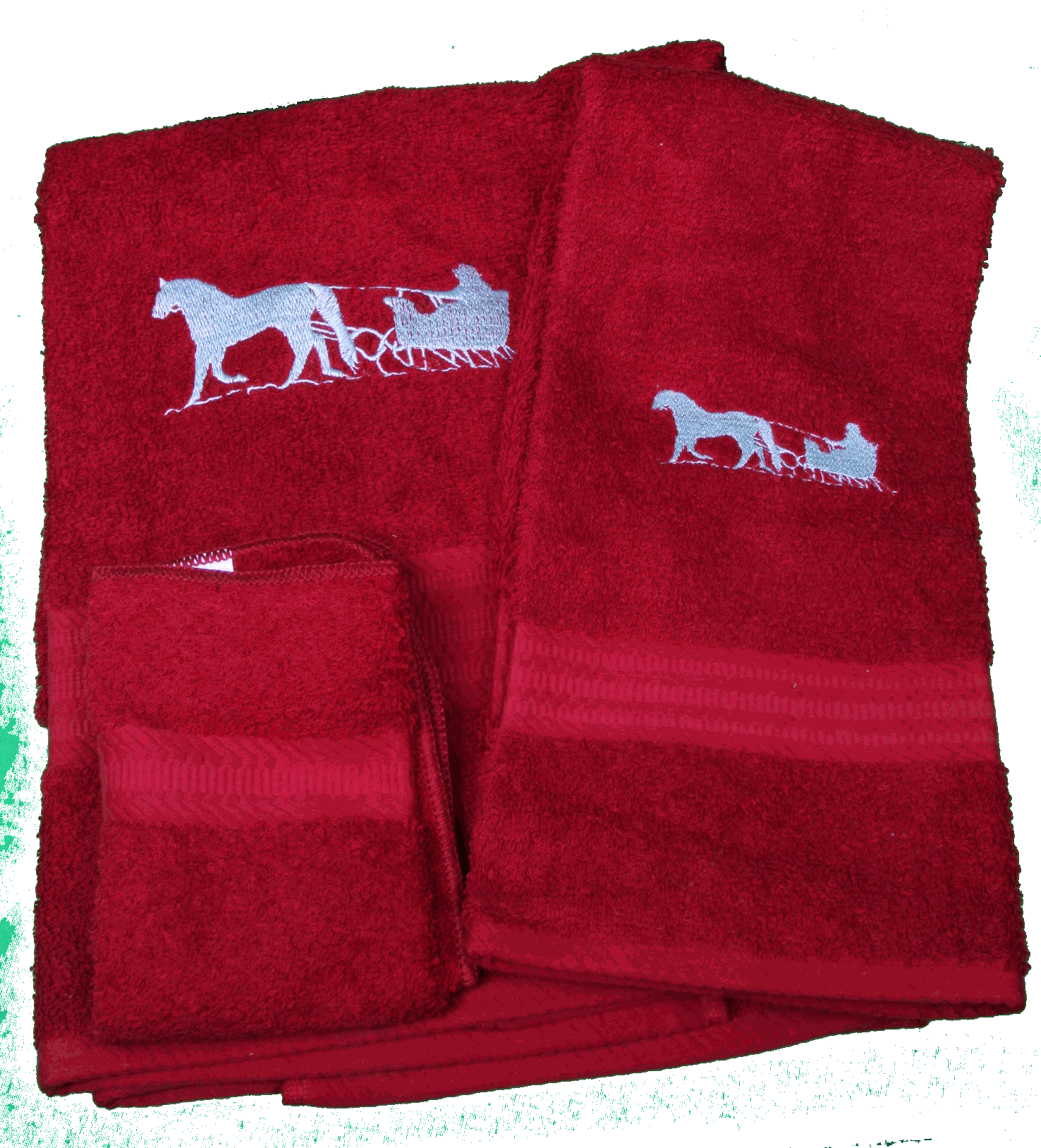 Horse and Sleigh Towel Set