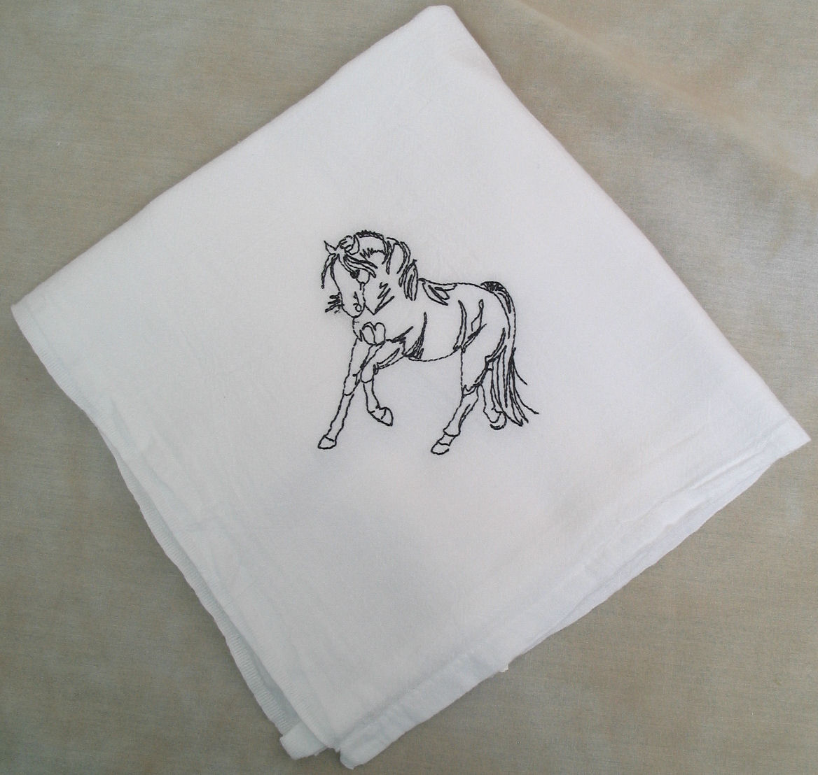 Majestic Trotting Horse Flour Sack Dish Towel
