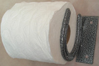 Grey and Black Metal Horseshoe Toilet Paper Holder