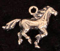 Sterling silver galloping horse charm