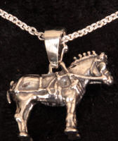 Clydesdale draft horse in harness pendent