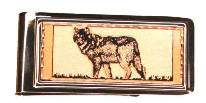 Standing Wolf Copper Accent Money Clip
