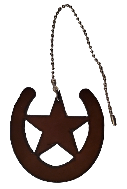 Universal Ironworks Rustic Metal Horseshoe & Star Fan Pull