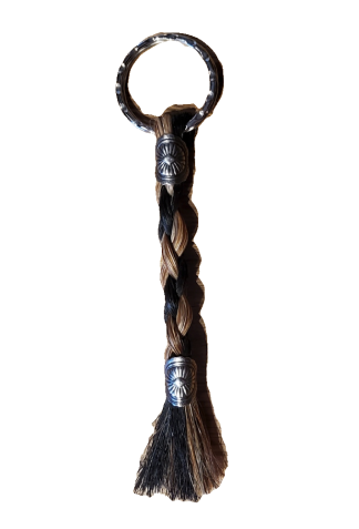 Two Color Braided Horse Hair Key Ring