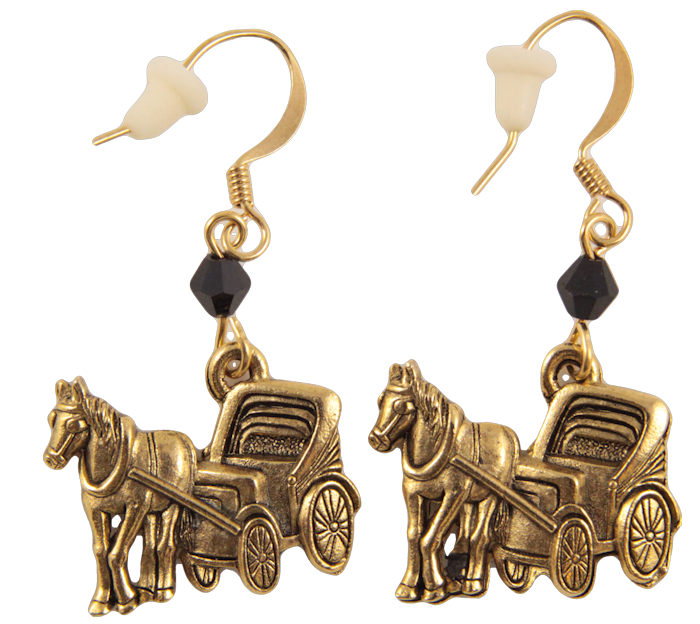 Horse and cart earrings