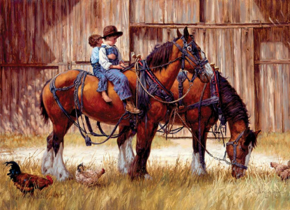 Back to the Barn 1000 Piece Jigsaw Puzzle - Clydesdale Horses