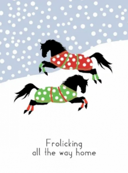 Frolicking all the Way Home Horse Holiday Greeting Boxed Christmas Cards