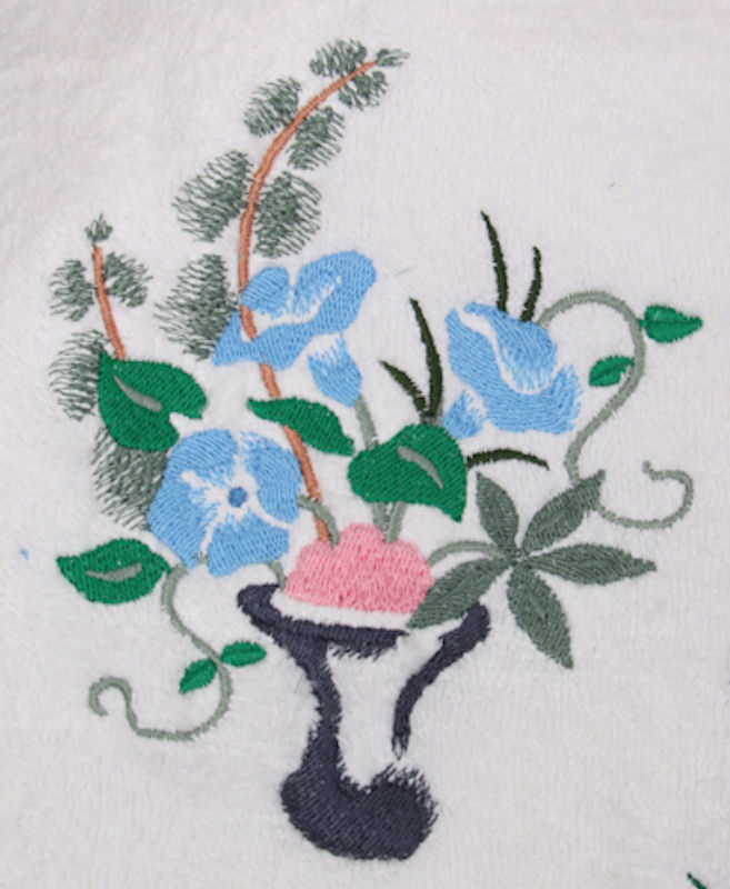 Embroidered Floral Bath Towels