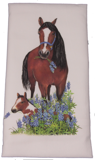 Mare and Foal Dish Towel