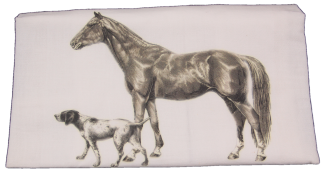 Mary Lake-Thompson Vintage Horse and Hound Flour Sack Dish Towel
