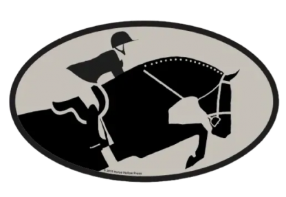 Equestrian Horse and Rider Euro Sticker Oval Decal