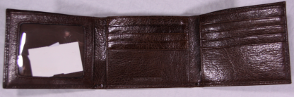 Dark Brown Smooth Leather Tri-Fold Wallet