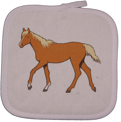 Arabian Horse White Square Potholder