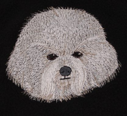 Bichon Dog Face Embroidered Fleece Throw