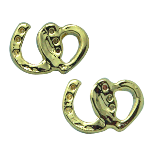 Exselle Horseshoe and Heart Earrings - Platinum or Gold