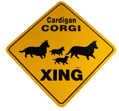 Cardigan Corgi Dog Aluminum Xing Sign - Crossing