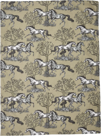 Galloping Horses on Cotton Kitchen Dish Towel