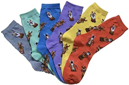 Awst Horses with Spectacles Ladies Crew Socks 6-Pack