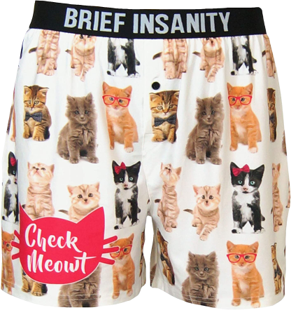 BRIEF INSANITY Cat Boxer Briefs for Men and Women