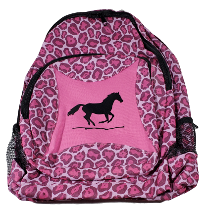 AWST International Galloping Horse Pink Leopard Backpack