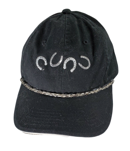 Horseshoes Embroidered Cap with Horse Hair Braid