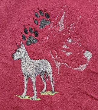 Great Dane Embroidered Fleece Throw - Various Colors