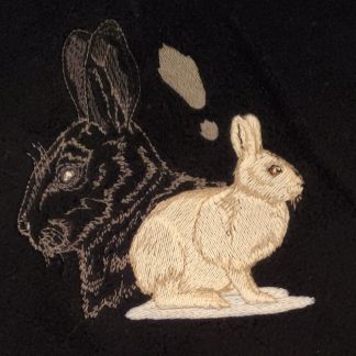 Snowshoe Rabbit and Paw Print Embroidered Bath Towels