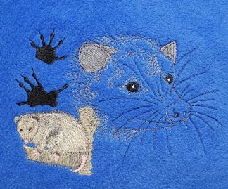 Opossum with Paw Print Embroidered Fleece Throw - Various Colors