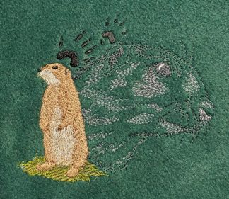 Prairie Dog with Paw Print Embroidered Fleece Throw - Various Colors