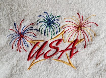 USA Fireworks Flour Sack Dish Towel