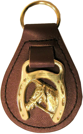 Leather Horse Head Key Fob Ring