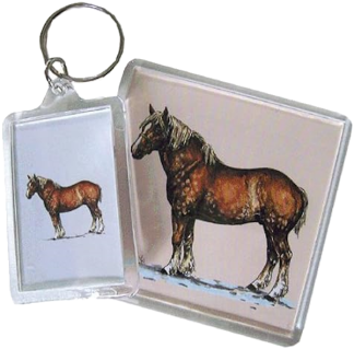 Belgian Draft Horse Acrylic Key Ring